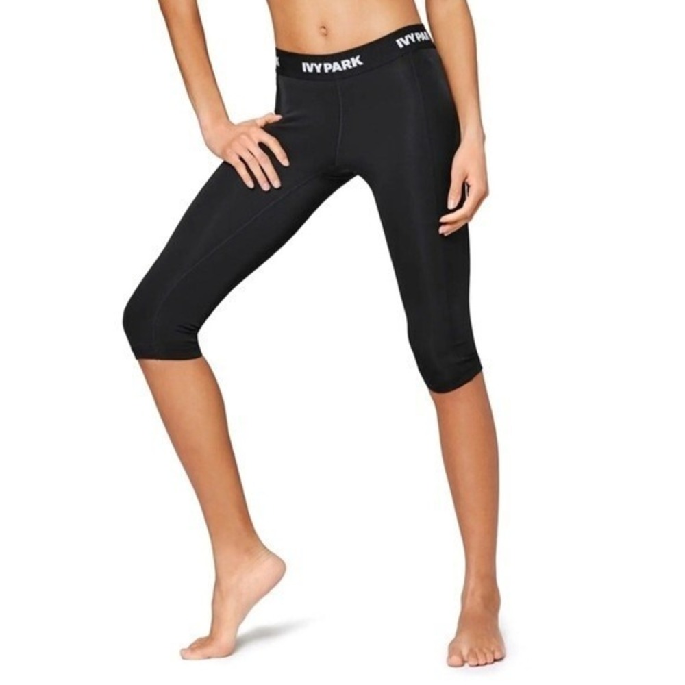 IVY PARK Women's Solid Black Cropped Leggings XXS Active Workout
